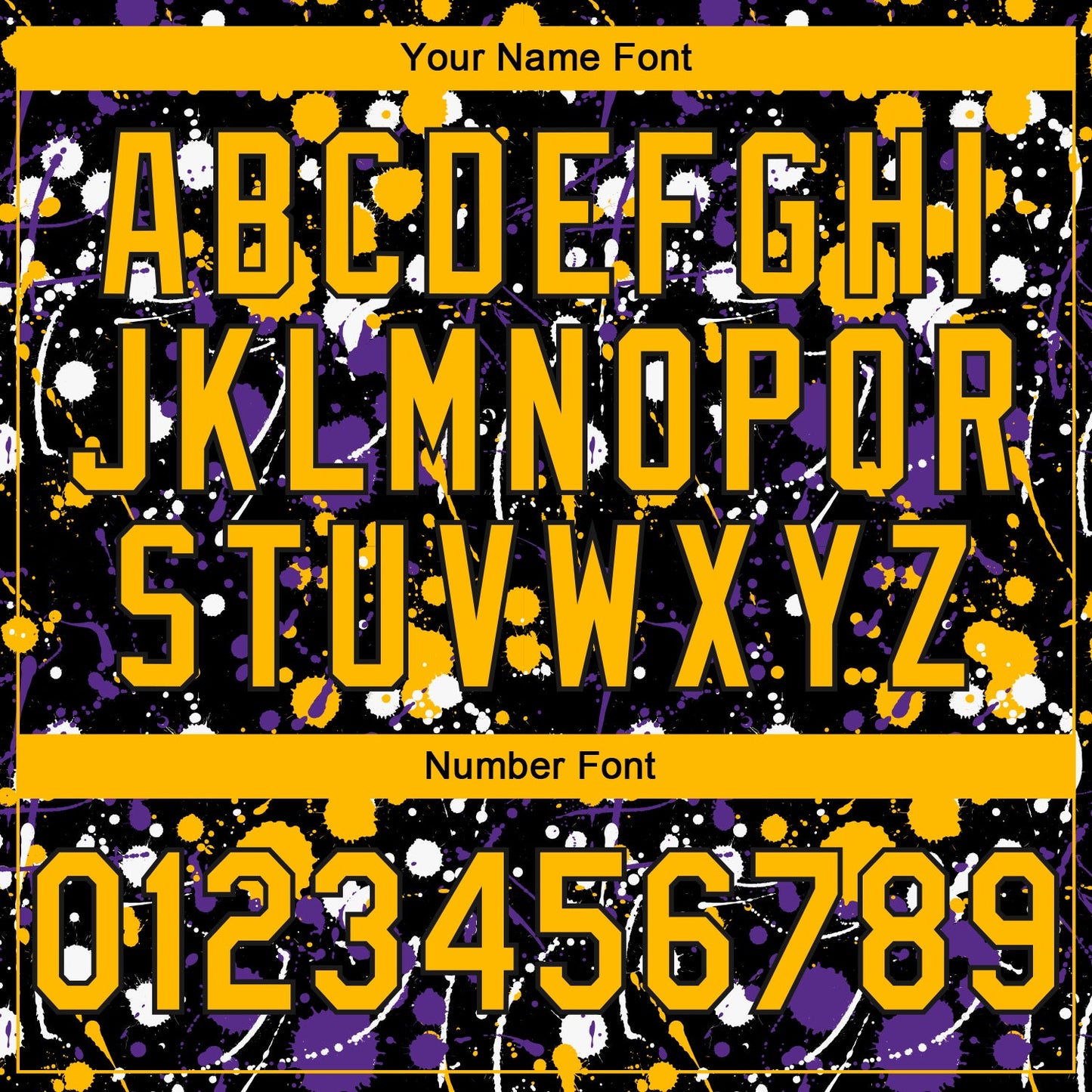 Custom Stitched Graffiti Pattern Gold-Black 3D Splash Grunge Art Sports Pullover Sweatshirt Hoodie view 4