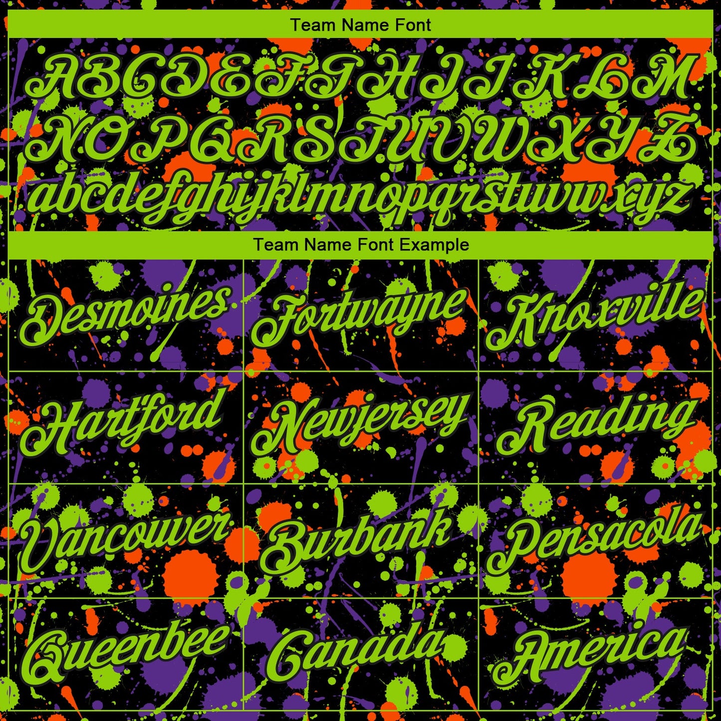 Custom Stitched Graffiti Pattern Neon Green-Black 3D Splash Grunge Art Sports Pullover Sweatshirt Hoodie view 3