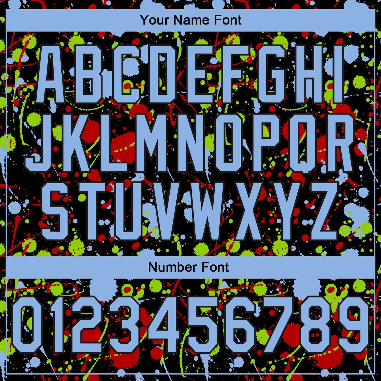 Custom Stitched Graffiti Pattern Light Blue-Black 3D Splash Grunge Art Sports Pullover Sweatshirt Hoodie view 4