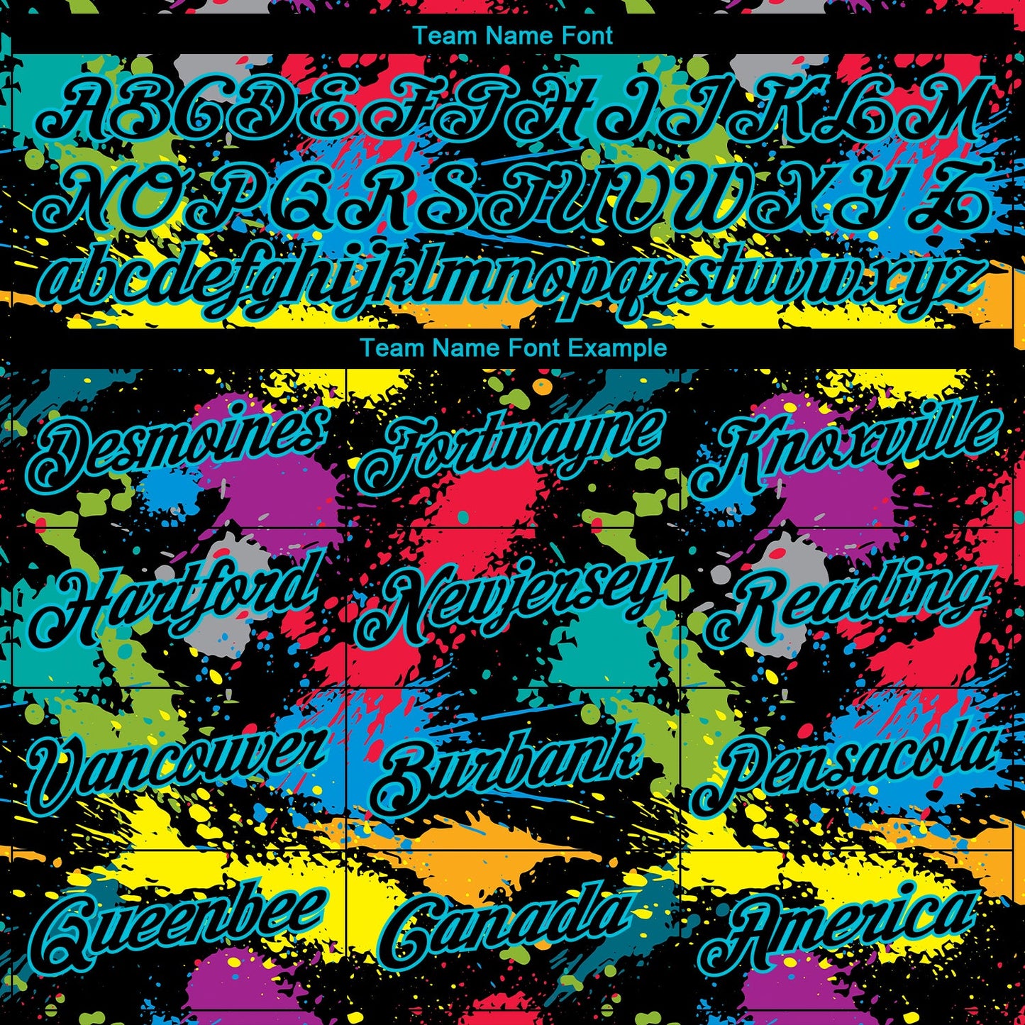 Custom Stitched Graffiti Pattern Black-Lakes Blue 3D Splash Grunge Art Sports Pullover Sweatshirt Hoodie view 3