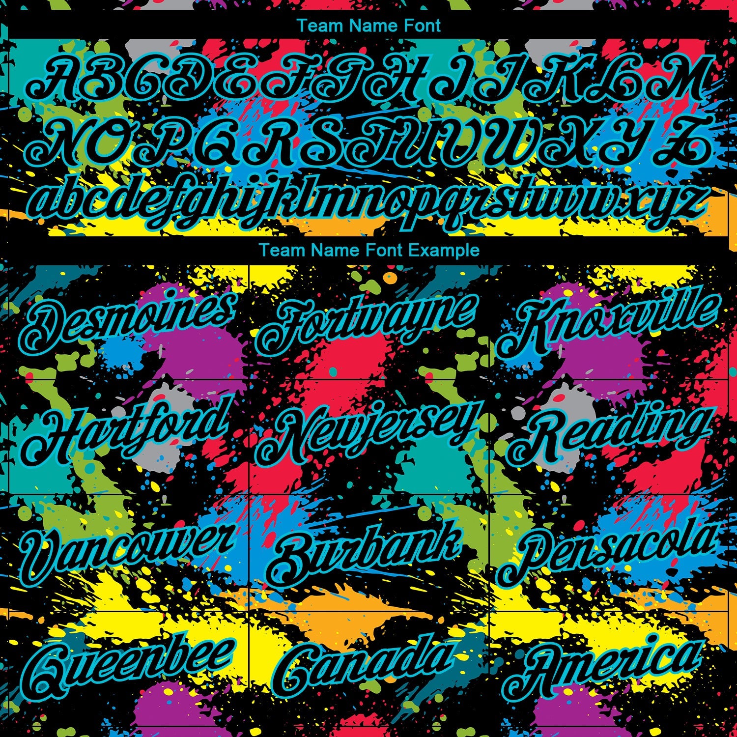 Custom Stitched Graffiti Pattern Black-Lakes Blue 3D Splash Grunge Art Sports Pullover Sweatshirt Hoodie view 3