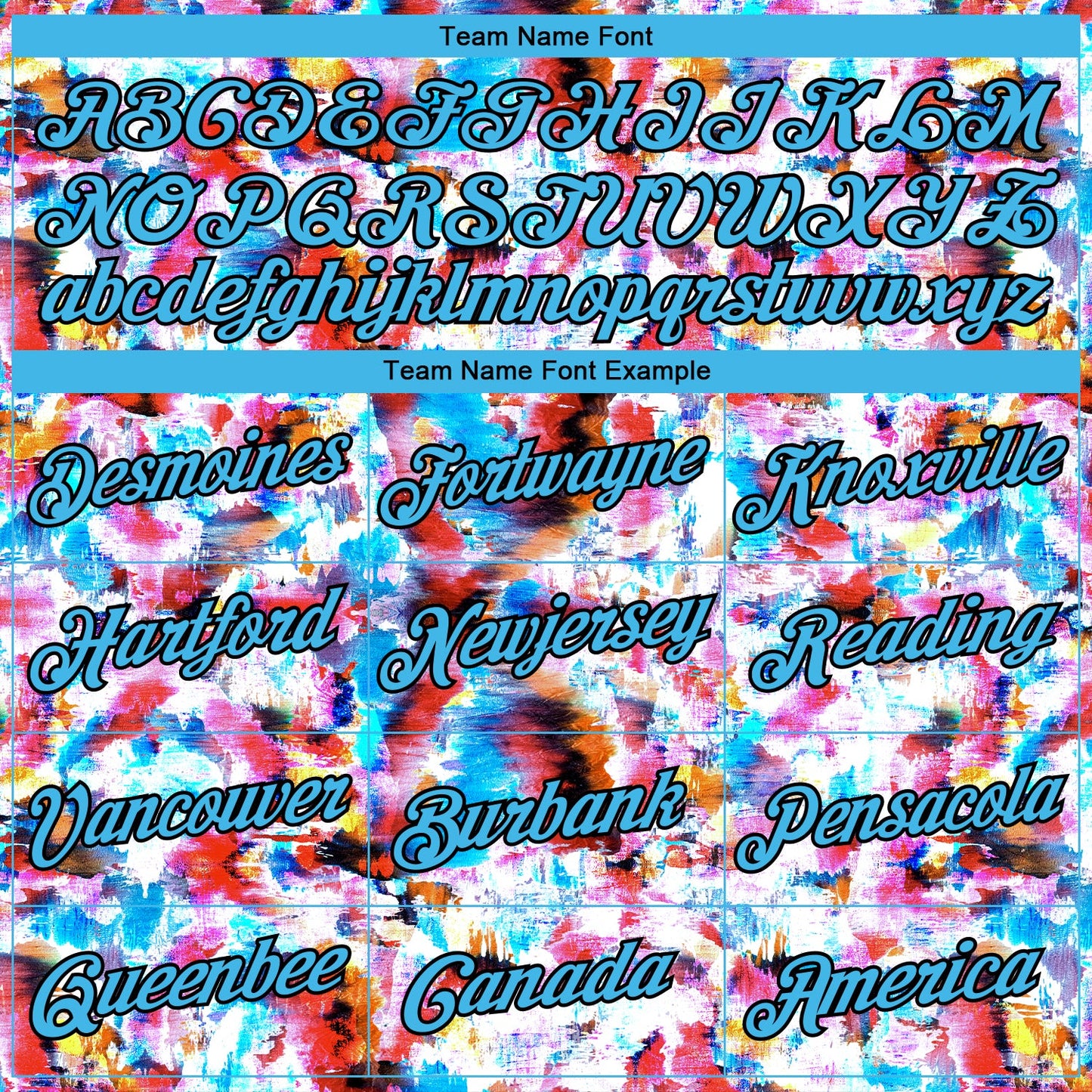 Custom Stitched Graffiti Pattern Sky Blue-Black 3D Watercolor Grunge Art Sports Pullover Sweatshirt Hoodie view 3