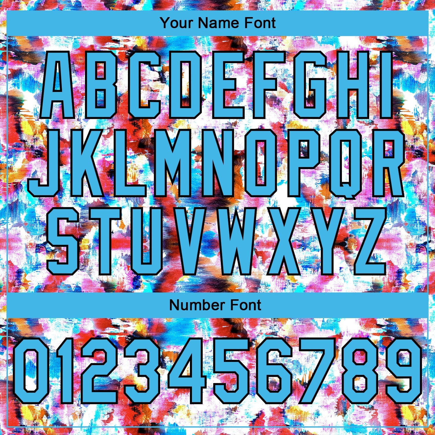 Custom Stitched Graffiti Pattern Sky Blue-Black 3D Watercolor Grunge Art Sports Pullover Sweatshirt Hoodie view 4