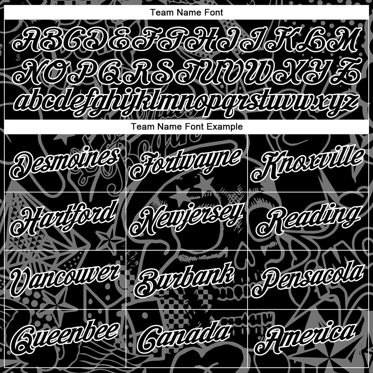 Custom Stitched Graffiti Pattern Black-White 3D Skull Fashion Sports Pullover Sweatshirt Hoodie view 3