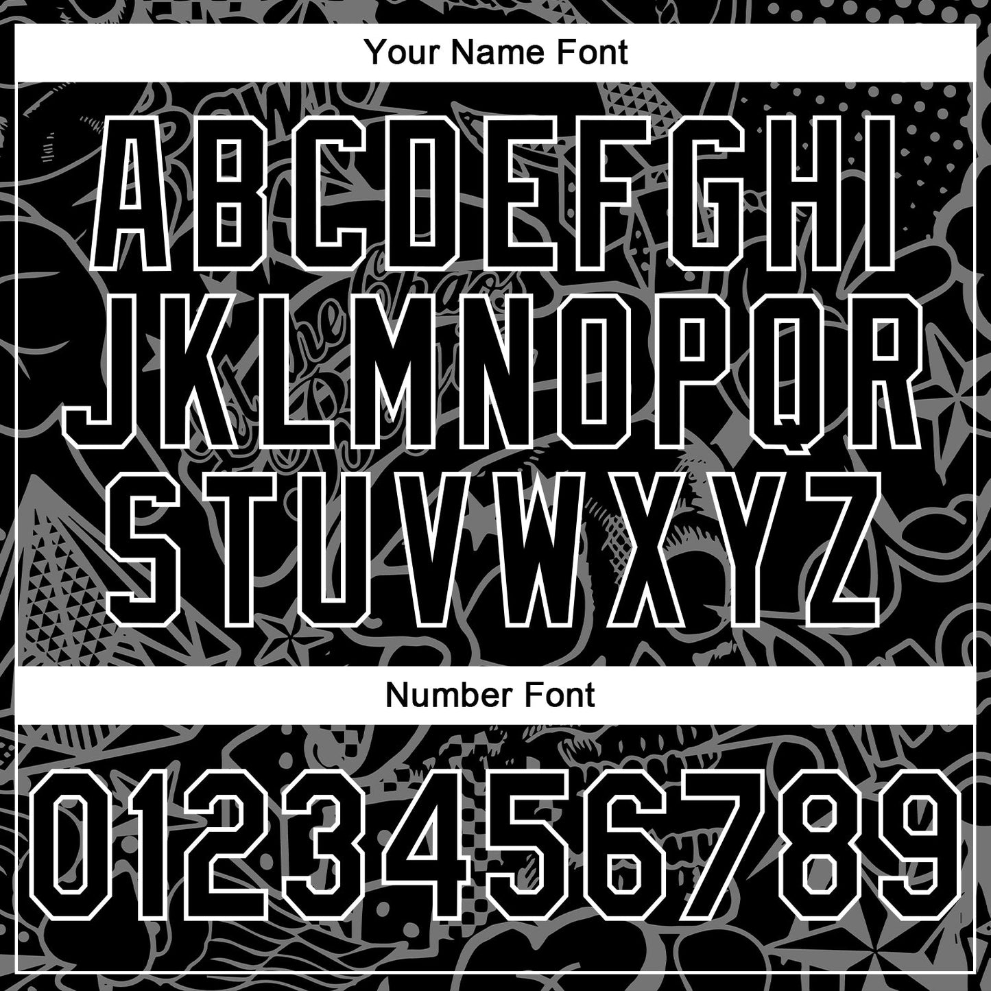 Custom Stitched Graffiti Pattern Black-White 3D Skull Fashion Sports Pullover Sweatshirt Hoodie view 4