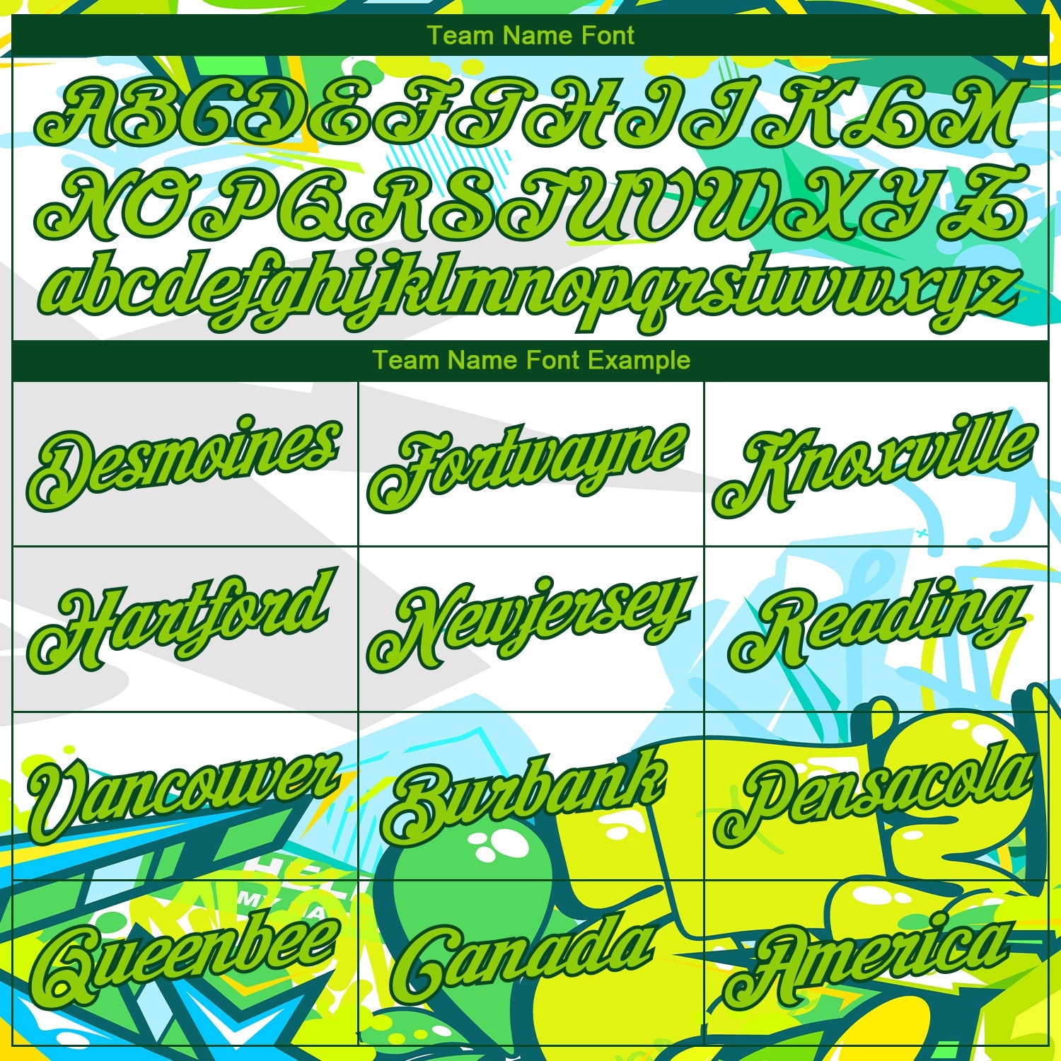 Custom Stitched Graffiti Pattern Neon Green-Green 3D Trendy Abstract Urban Street Art Sports Pullover Sweatshirt Hoodie view 3