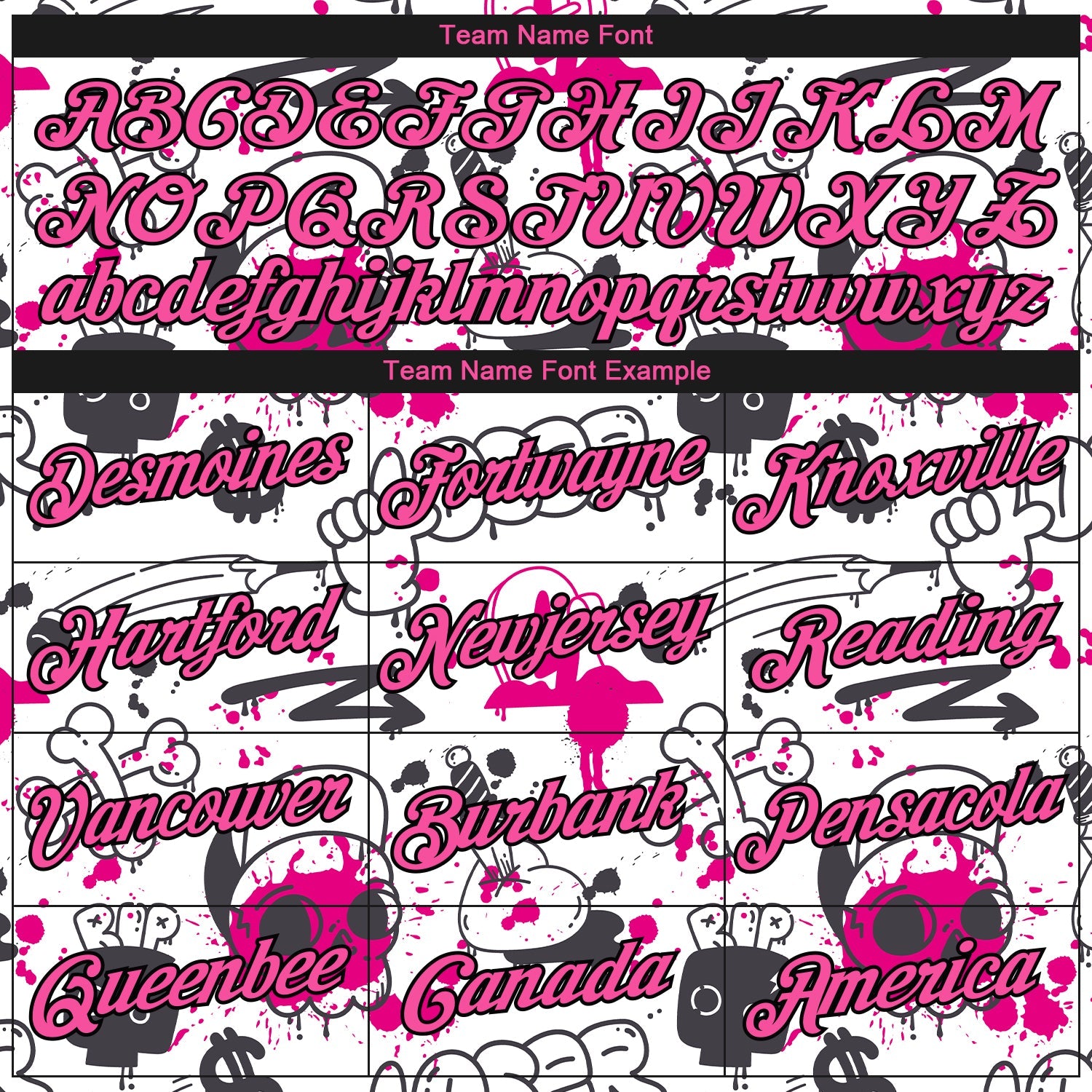 Custom Stitched Graffiti Pattern Pink-Black 3D Abstract Grunge Art Sports Pullover Sweatshirt Hoodie view 3
