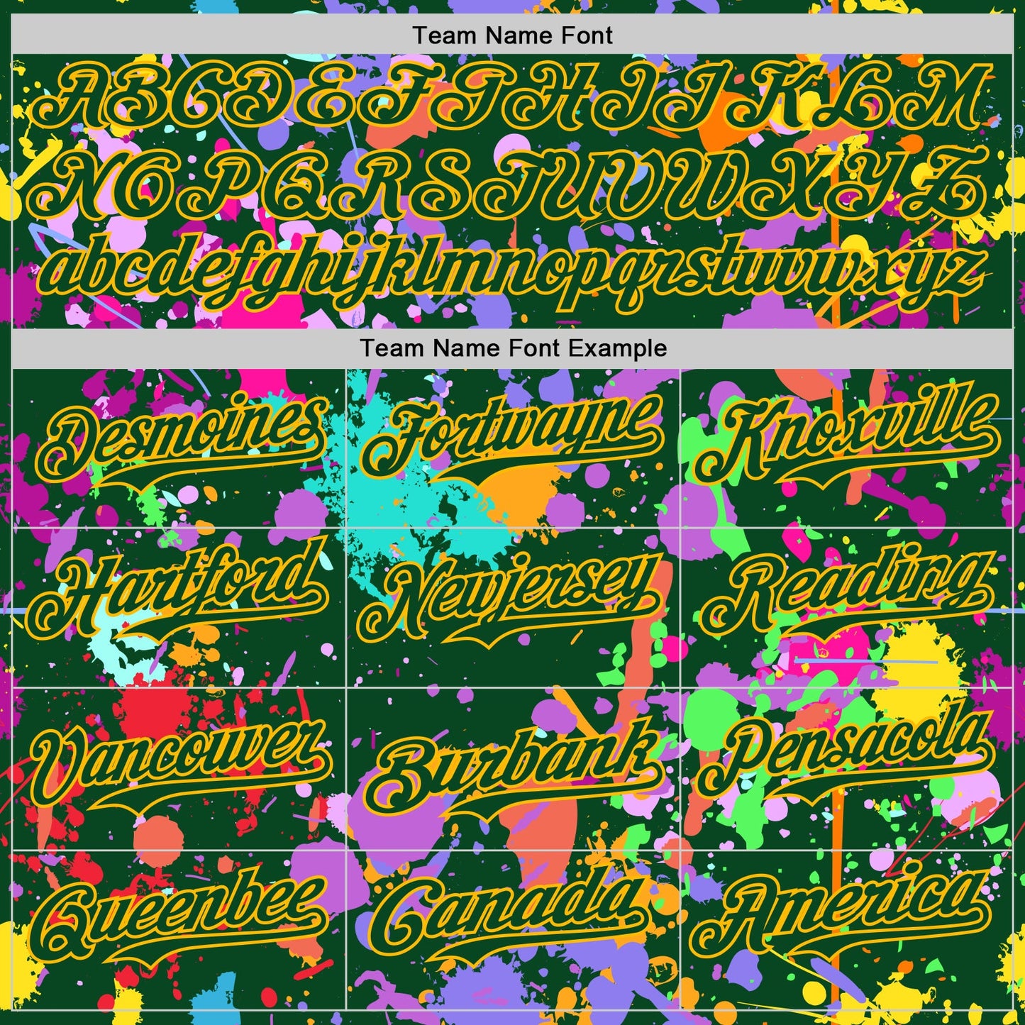 Custom Graffiti Pattern Green-Gold Authentic Baseball Jersey view 4
