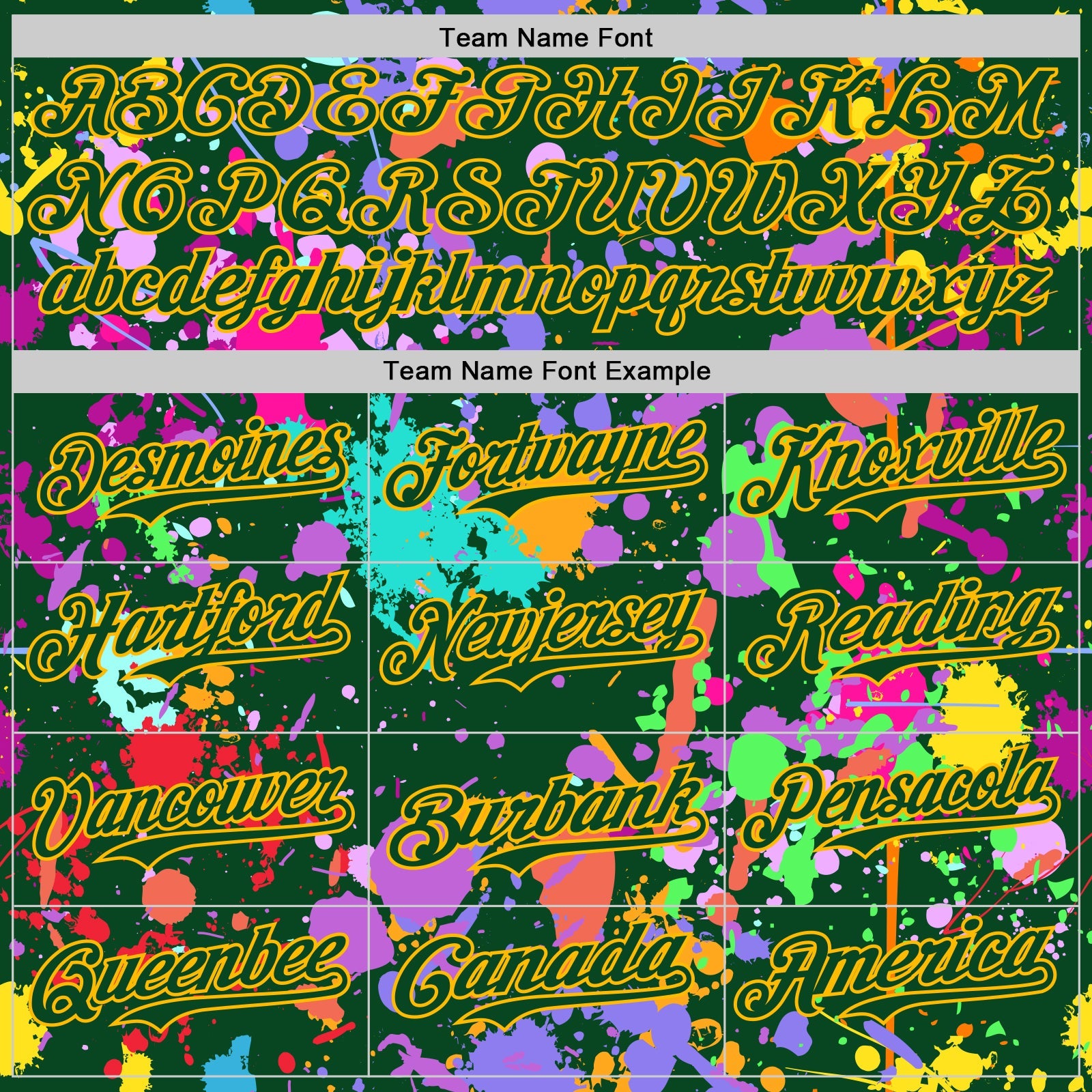Custom Graffiti Pattern Green-Gold Authentic Baseball Jersey view 4