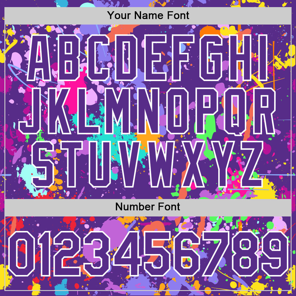 Custom Graffiti Pattern Purple-White Authentic Baseball Jersey view 5