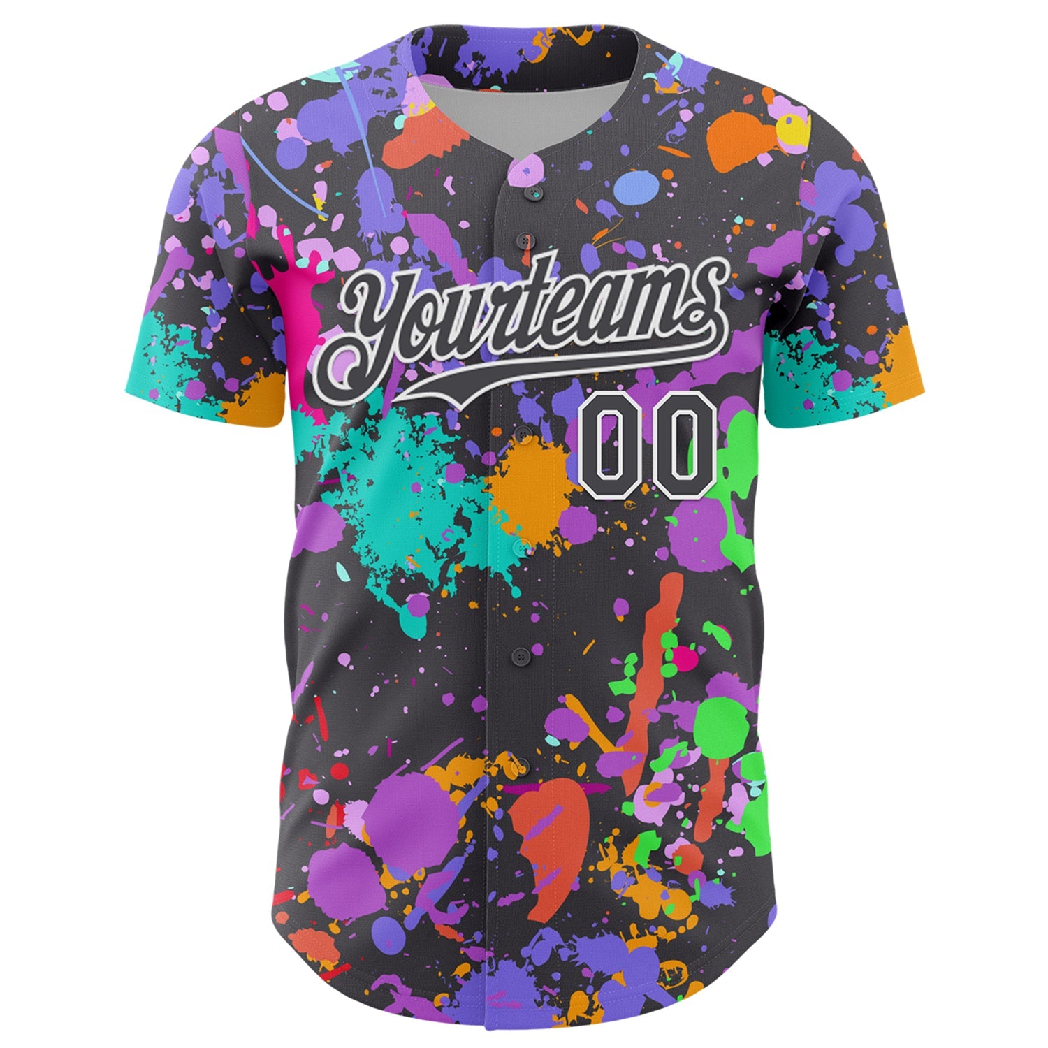 Custom Graffiti Pattern Steel Gray-White Authentic Baseball Jersey view 2