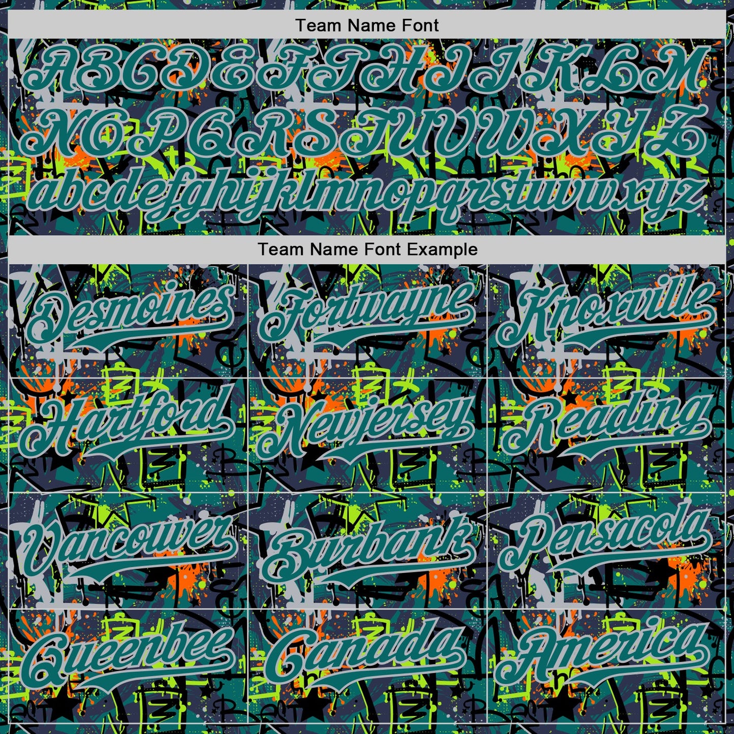 Custom Graffiti Pattern Teal-Gray Splatter Authentic Baseball Jersey view 4
