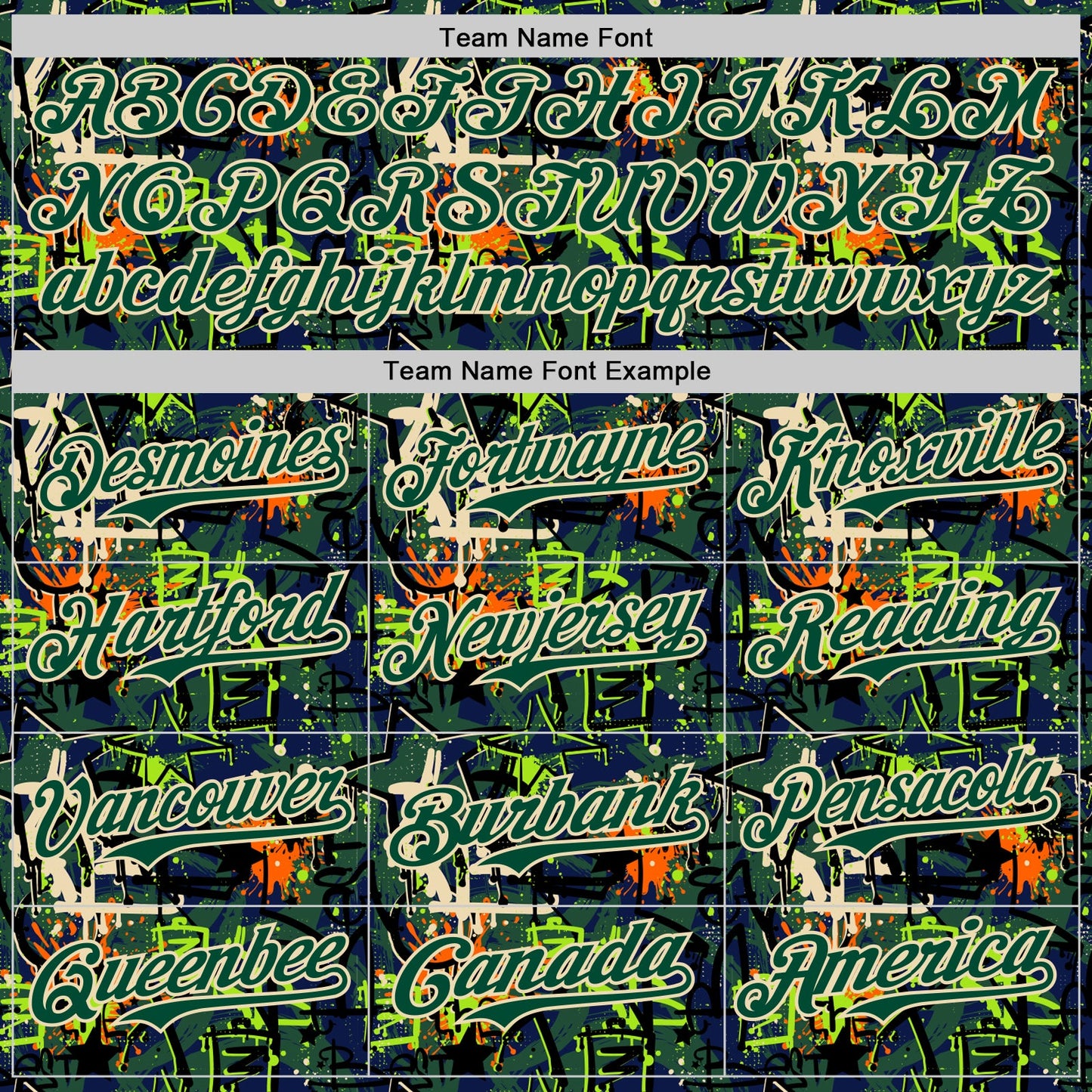 Custom Graffiti Pattern Green-Cream Splatter Authentic Baseball Jersey view 4