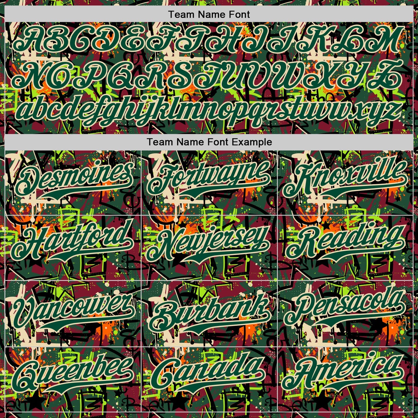 Custom Graffiti Pattern Green-Cream Splatter Authentic Baseball Jersey view 4