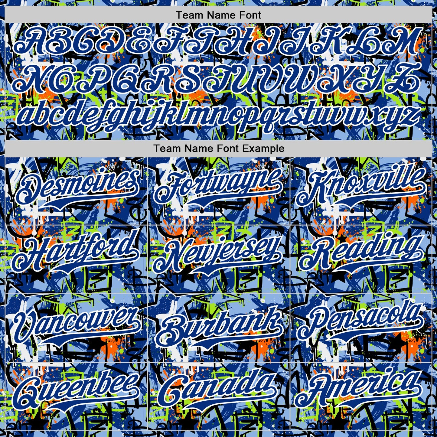 Custom Graffiti Pattern Royal-White Splatter Authentic Baseball Jersey view 4