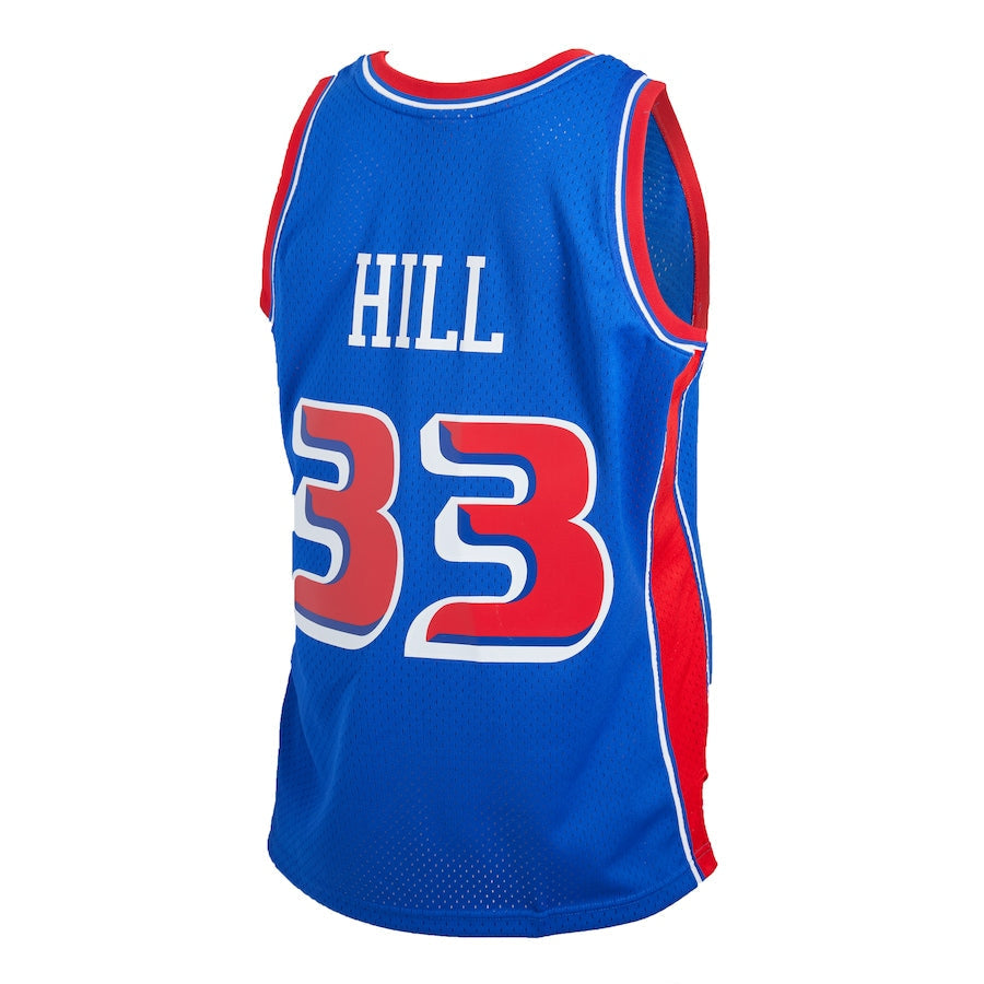 D.Pistons #33 Grant Hill Mitchell & Ness 1998-99 Hardwood Classics Reload 2.0 Swingman Jersey Blue Stitched American Basketball Jersey - Main View