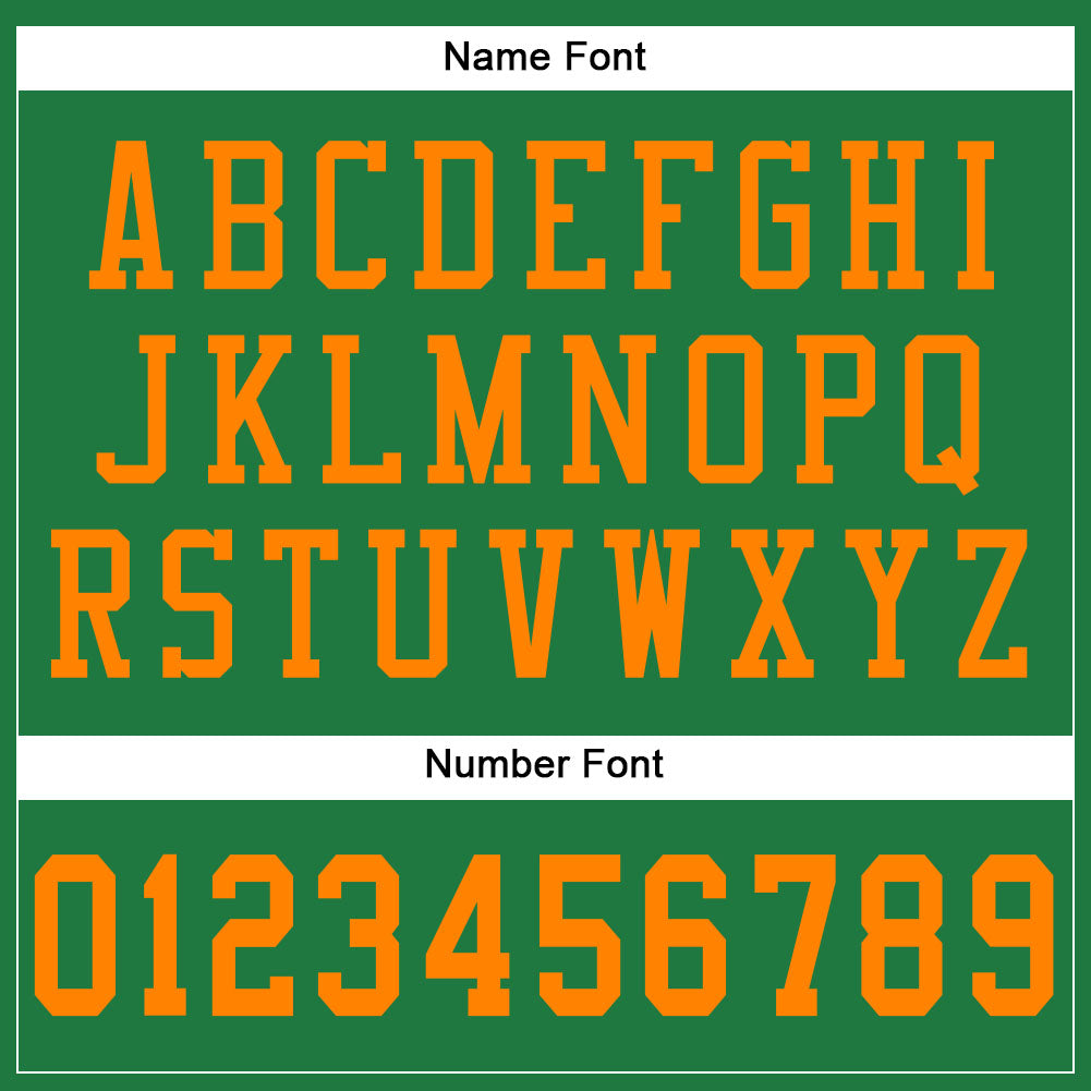 Custom Grass Green Bay Orange Mesh Authentic Football Jersey view 4