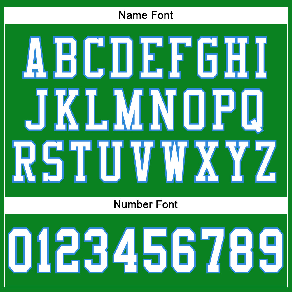 Custom Grass Green White-Powder Blue Mesh Authentic Football Jersey view 4