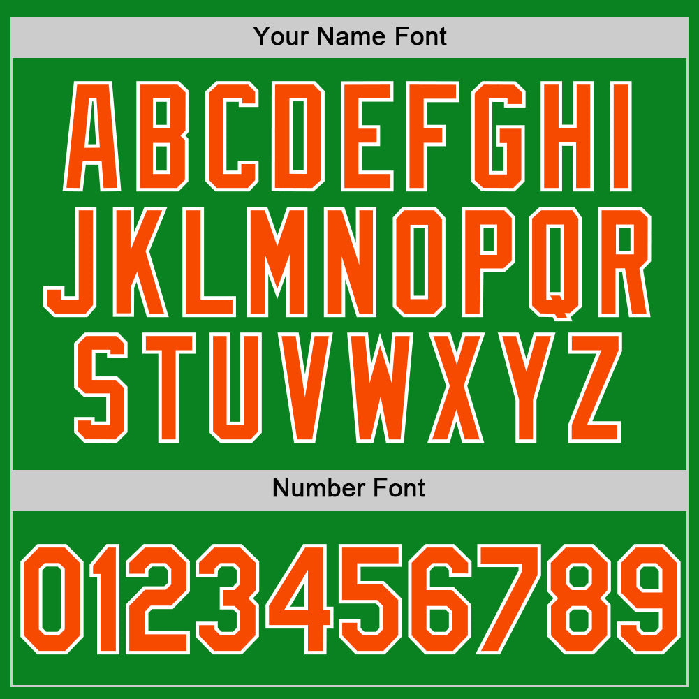 Custom Grass Green Orange-White Authentic Baseball Jersey view 5