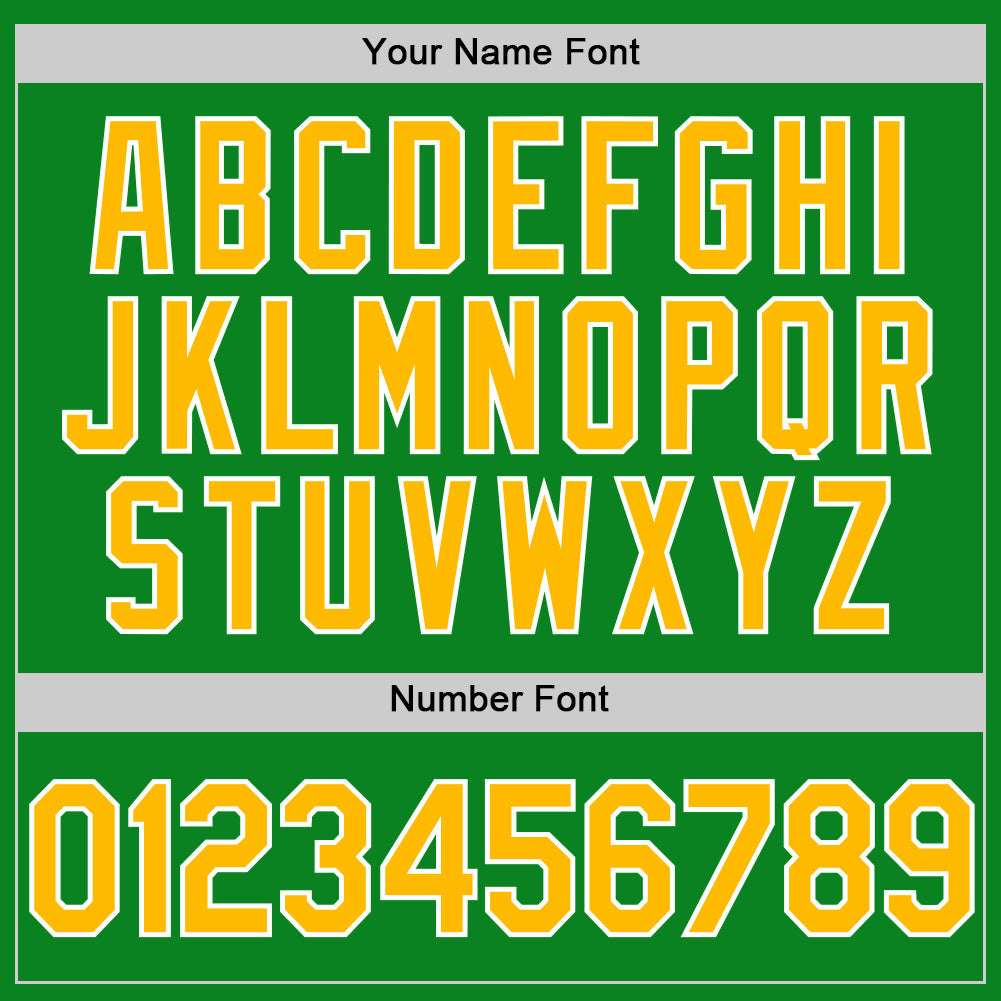 Custom Grass Green Gold-White Authentic Baseball Jersey view 5