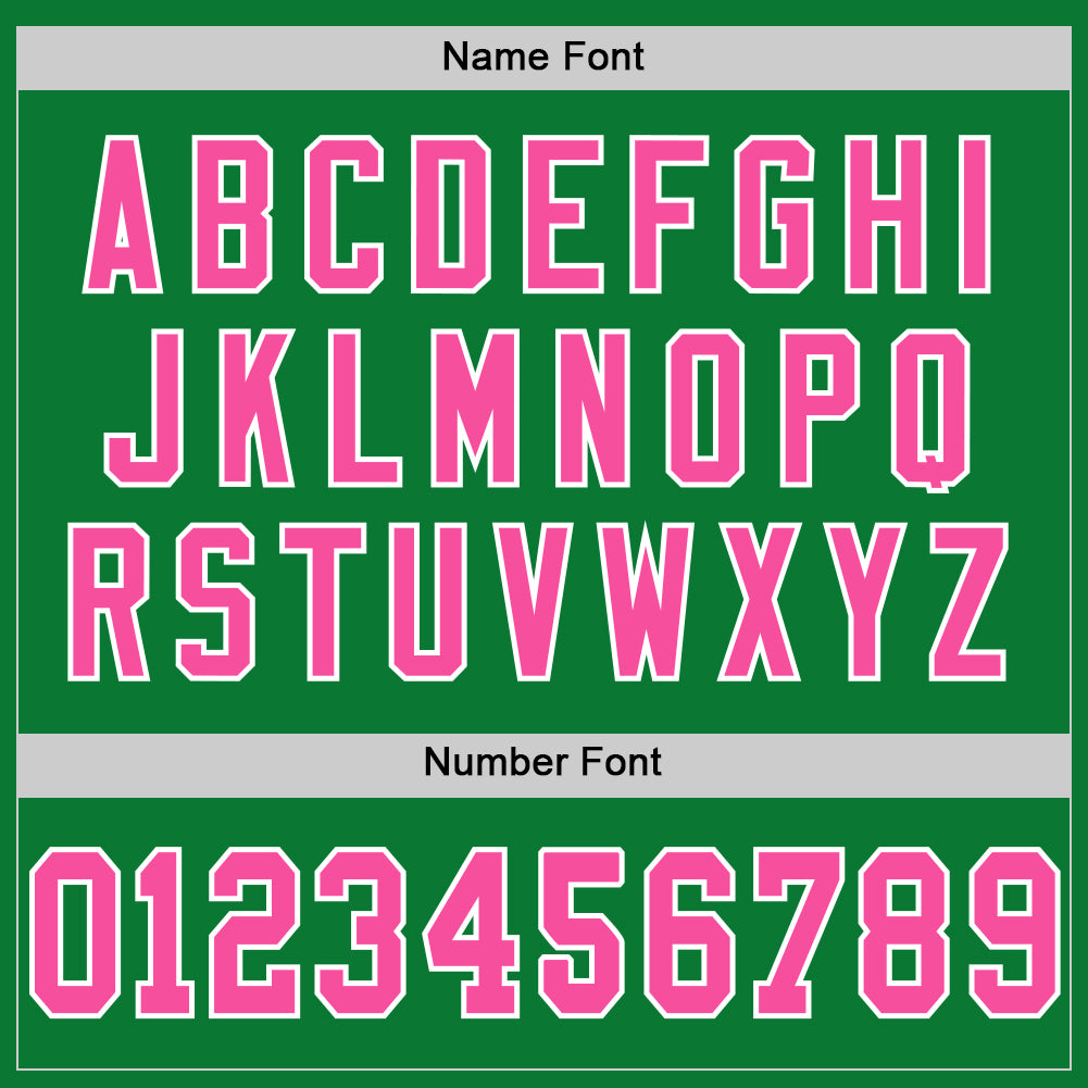 Custom Grass Green Pink-White Mesh Authentic Throwback Football Jersey view 4