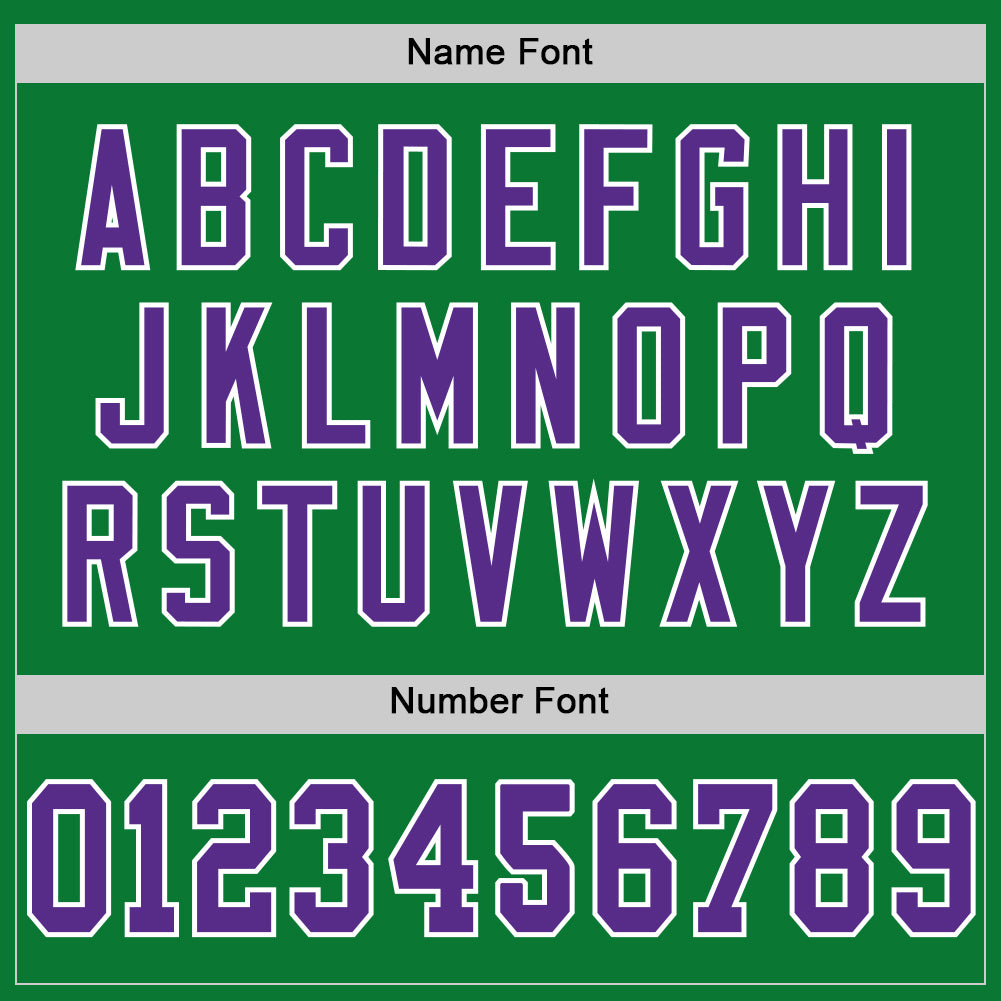 Custom Grass Green Purple-White Mesh Authentic Throwback Football Jersey view 4