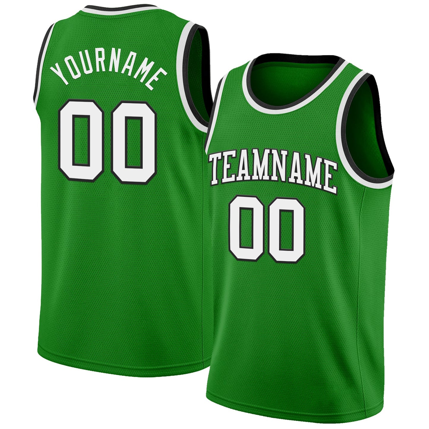 Custom Grass Green White-Black Authentic Basketball Jersey - Main View