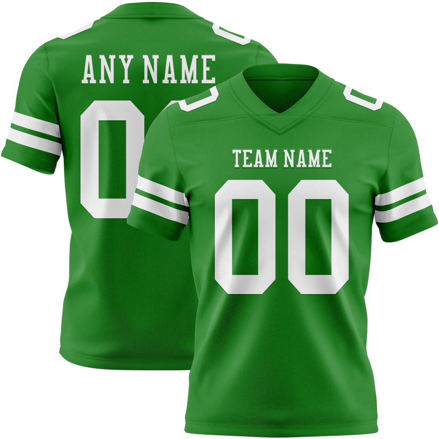 Custom Grass Green White Authentic Football Jersey - Main View