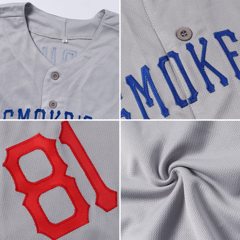 Custom Gray Texas Orange-White Authentic Baseball Jersey view 6