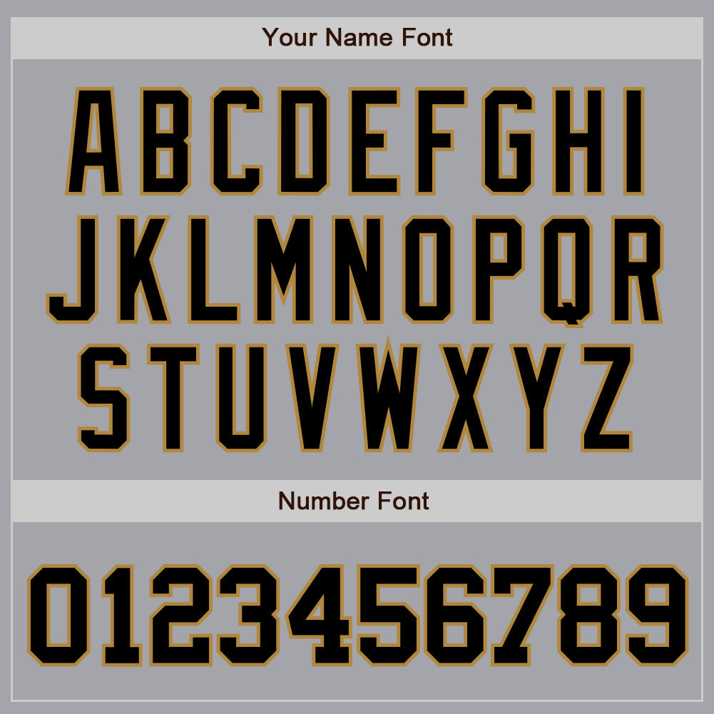 Custom Gray Black-Old Gold Authentic Baseball Jersey view 4