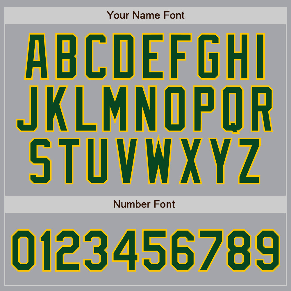 Custom Gray Green Pinstripe Green-Gold Authentic Baseball Jersey view 4