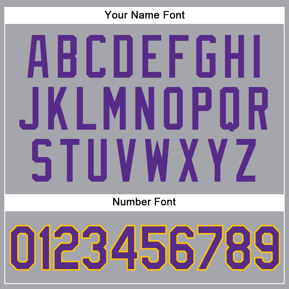 Custom Gray Purple-Gold Authentic Sleeveless Baseball Jersey view 4
