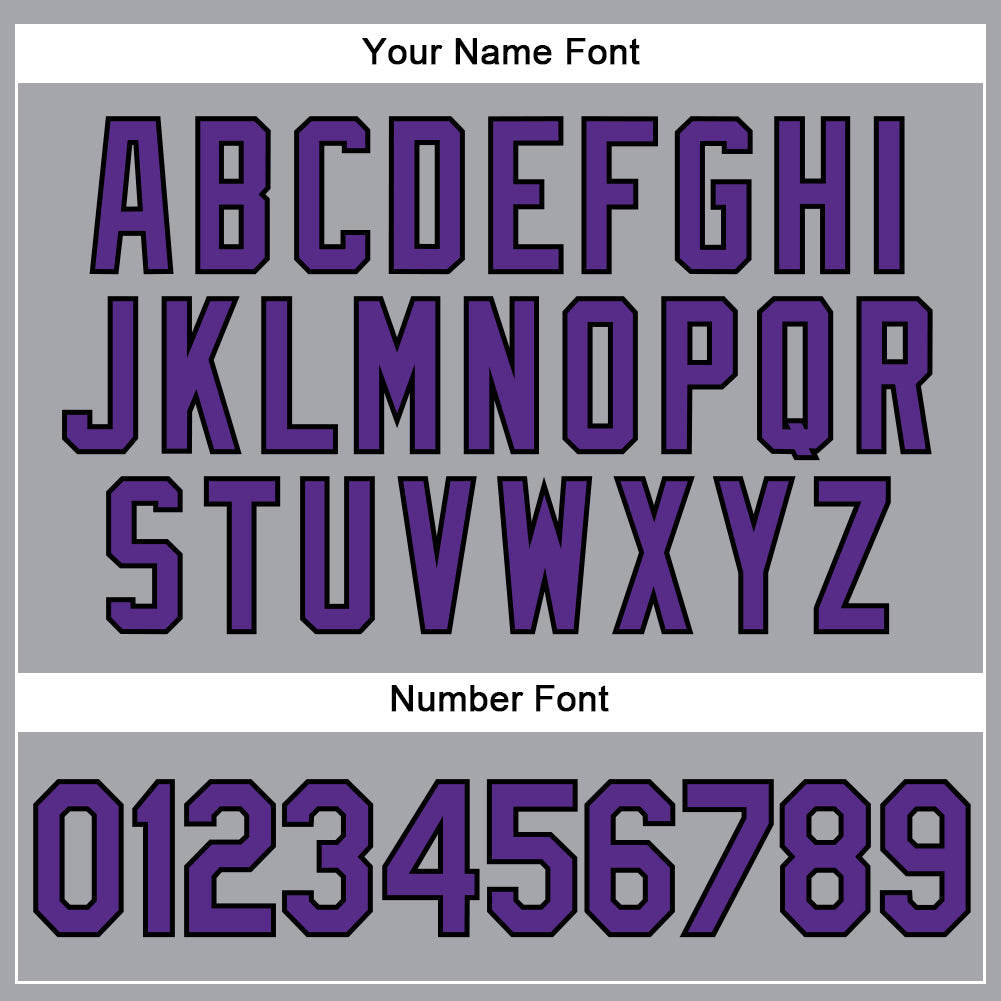 Custom Gray Purple-Black Authentic Sleeveless Baseball Jersey view 4