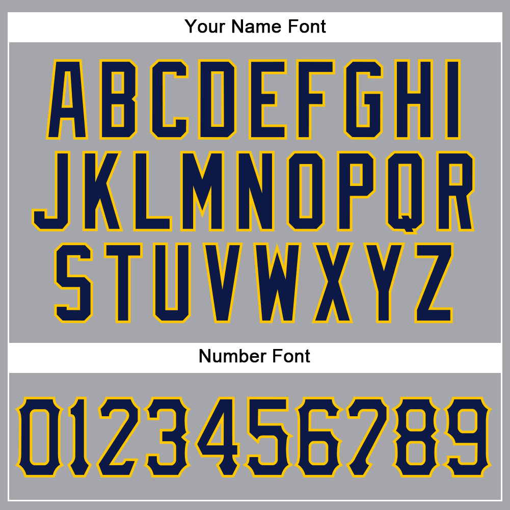 Custom Gray Navy-Gold Authentic Sleeveless Baseball Jersey view 4