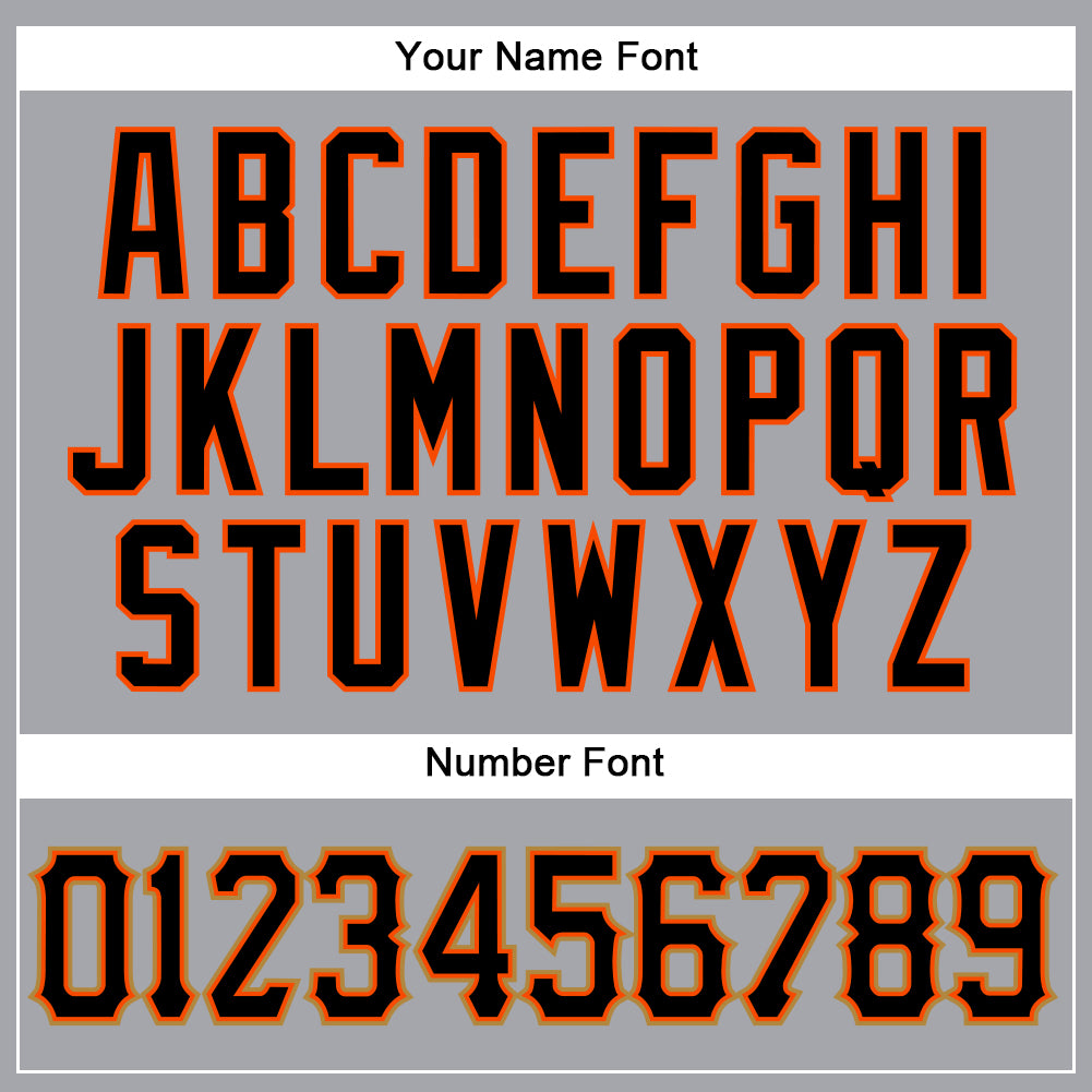 Custom Gray Black-Orange Authentic Sleeveless Baseball Jersey view 4