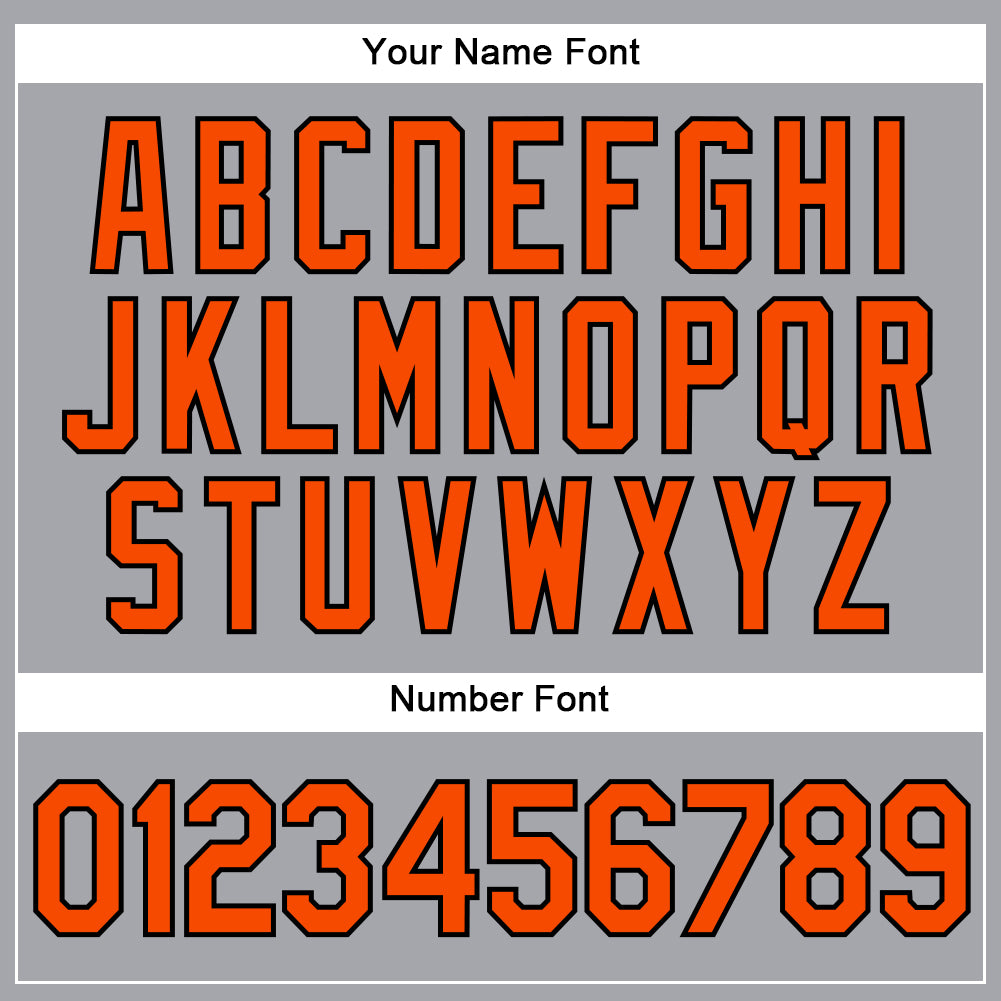 Custom Gray Orange-Black Authentic Sleeveless Baseball Jersey view 4