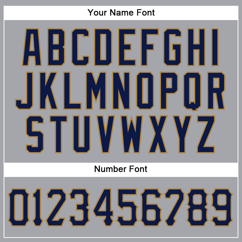 Custom Gray Navy-Old Gold Authentic Sleeveless Baseball Jersey view 4