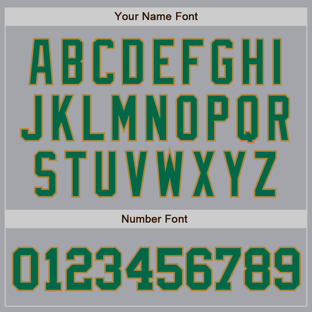 Custom Gray Kelly Green-Old Gold Authentic Baseball Jersey view 5