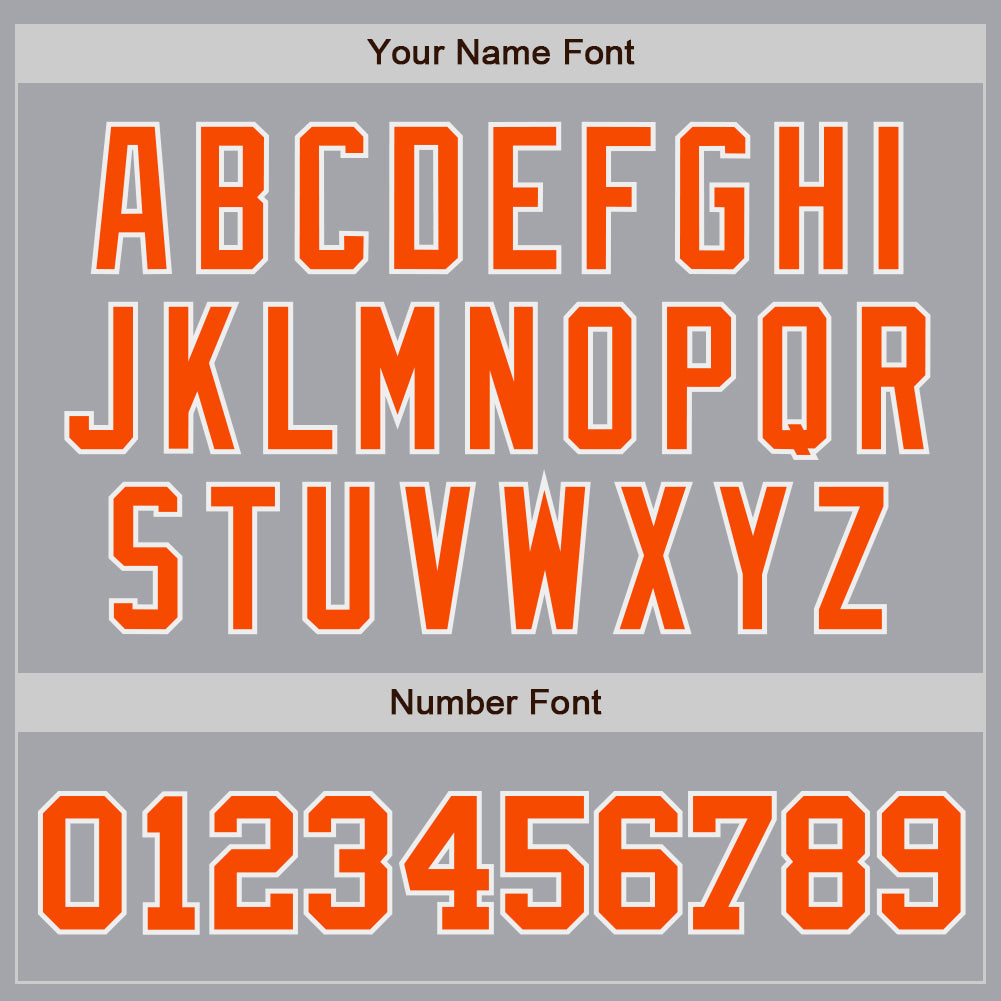 Custom Gray Orange-White Authentic Baseball Jersey view 5