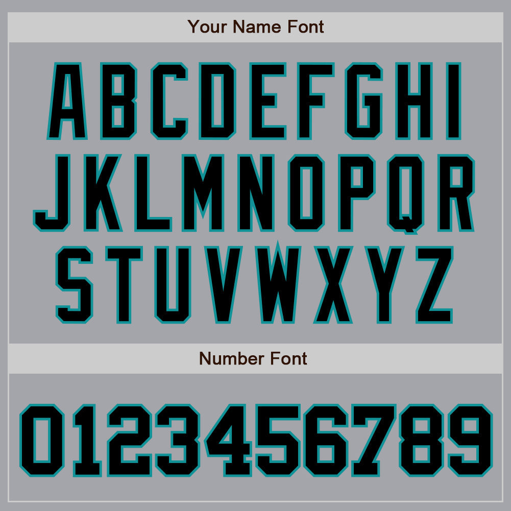 Custom Gray Black-Teal Authentic Baseball Jersey view 5
