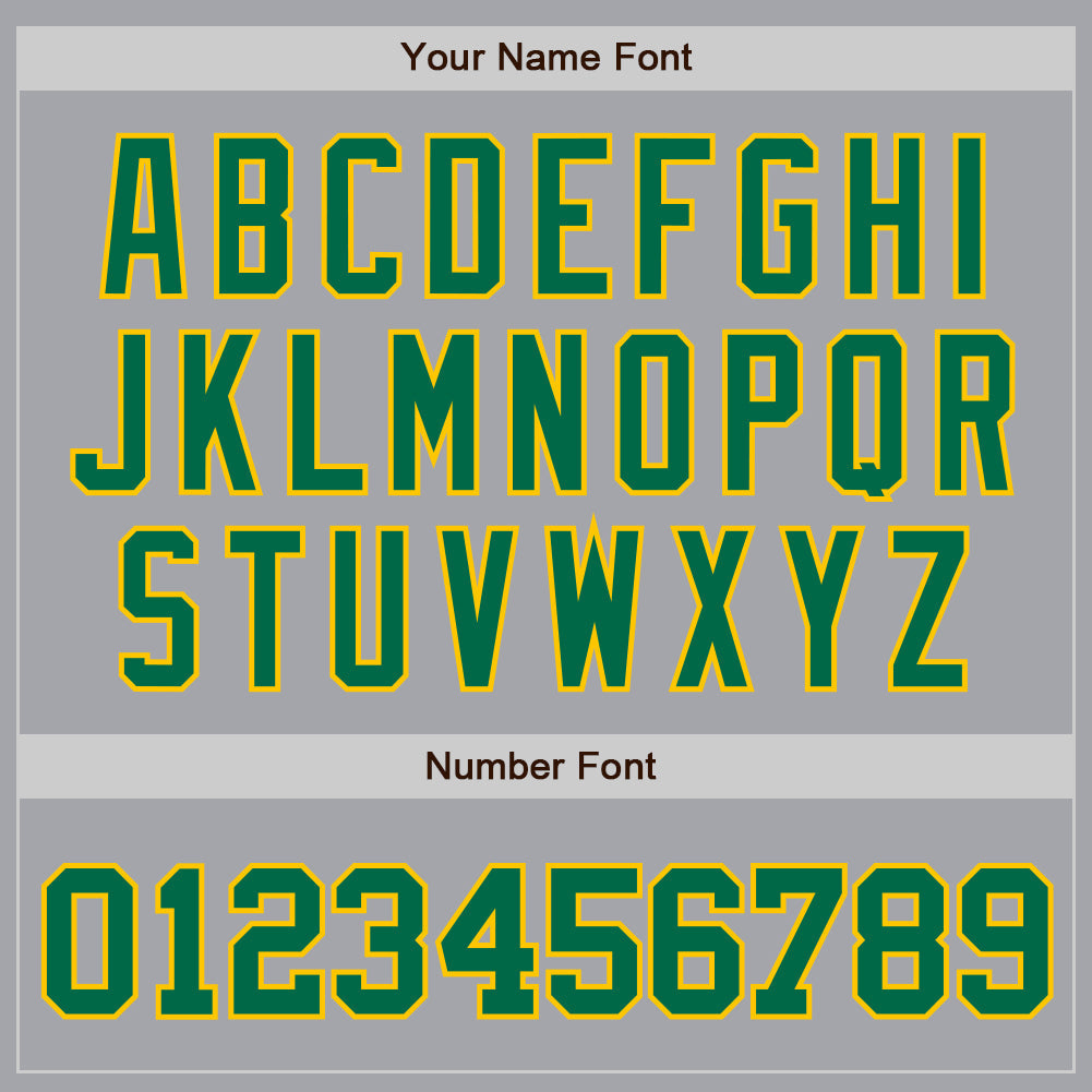 Custom Gray Kelly Green-Gold Authentic Baseball Jersey view 5