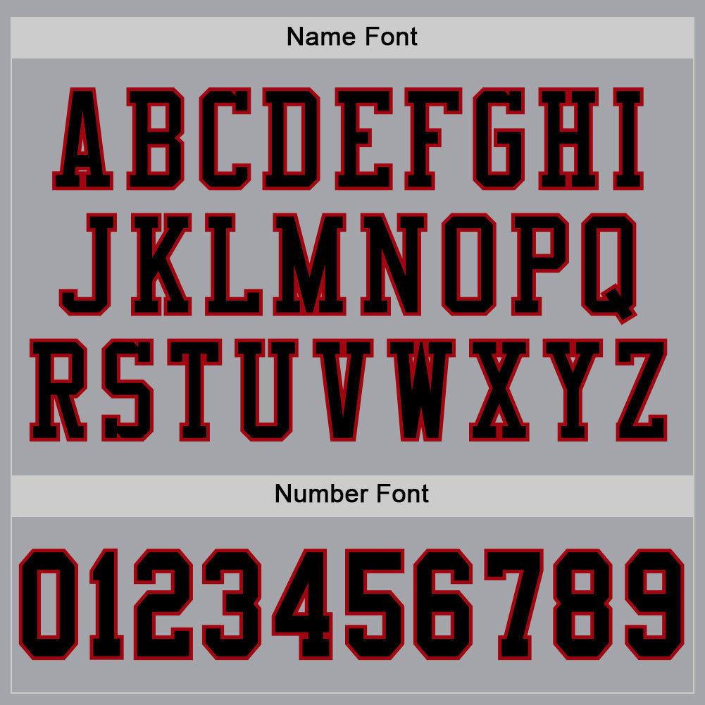 Custom Gray Black-Red Mesh Authentic Football Jersey view 4