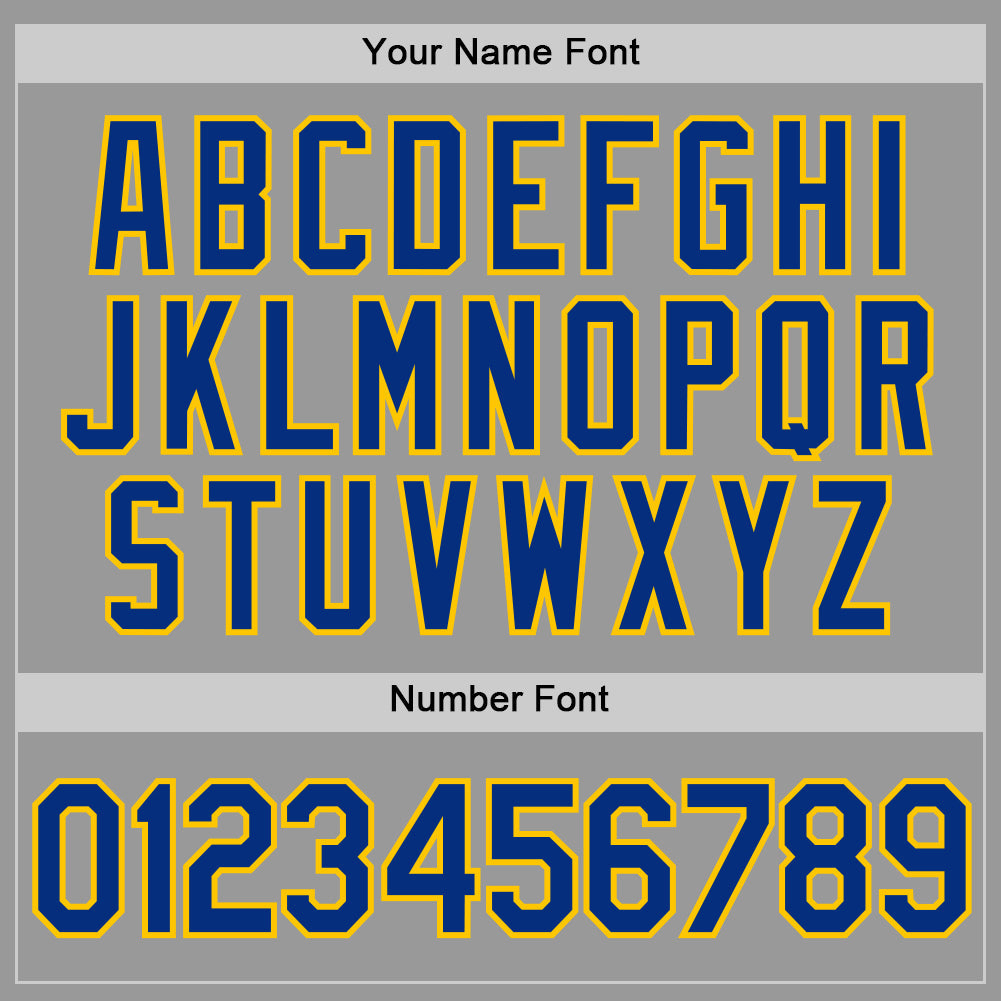 Custom Gray Royal-Gold Performance T-Shirt view 4