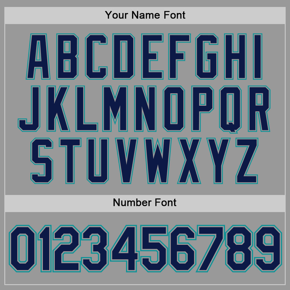 Custom Gray Navy-Teal Performance T-Shirt view 4