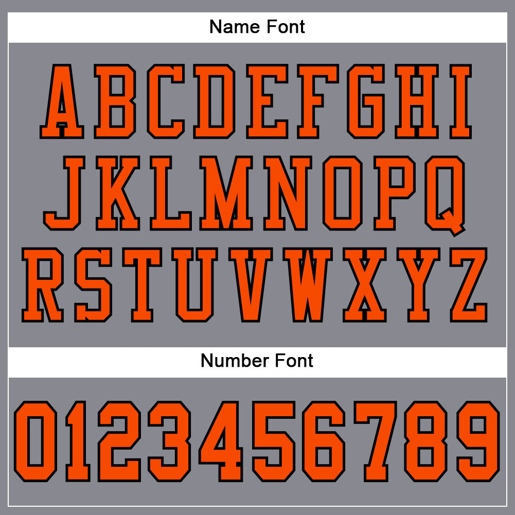 Custom Gray Orange-Black Mesh Authentic Football Jersey view 4