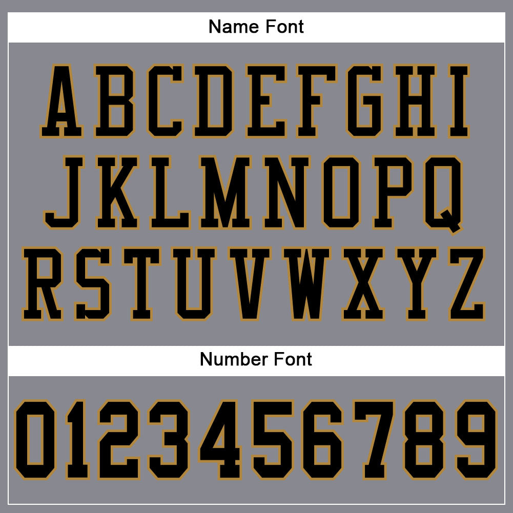 Custom Gray Black-Old Gold Mesh Authentic Football Jersey view 4