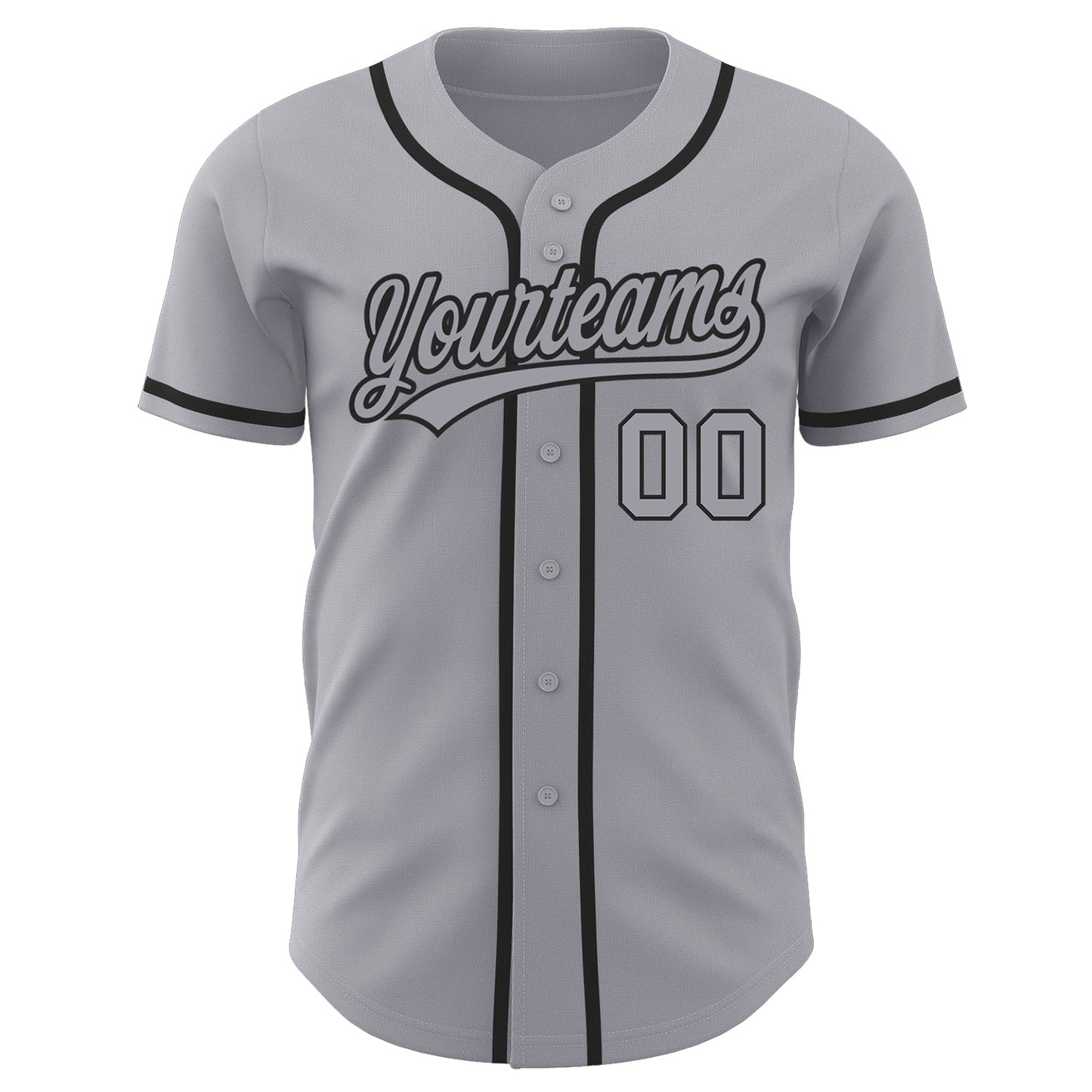 Custom Gray Gray-Black Authentic Baseball Jersey view 2