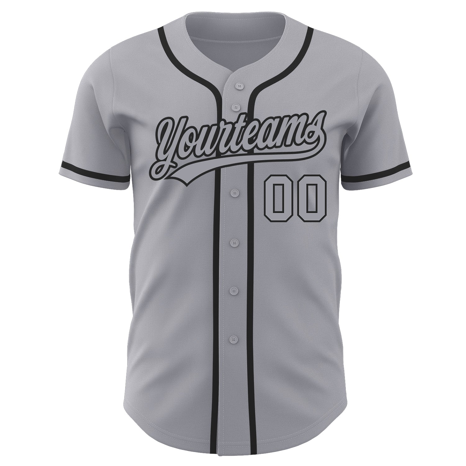 Custom Gray Gray-Black Authentic Baseball Jersey view 2