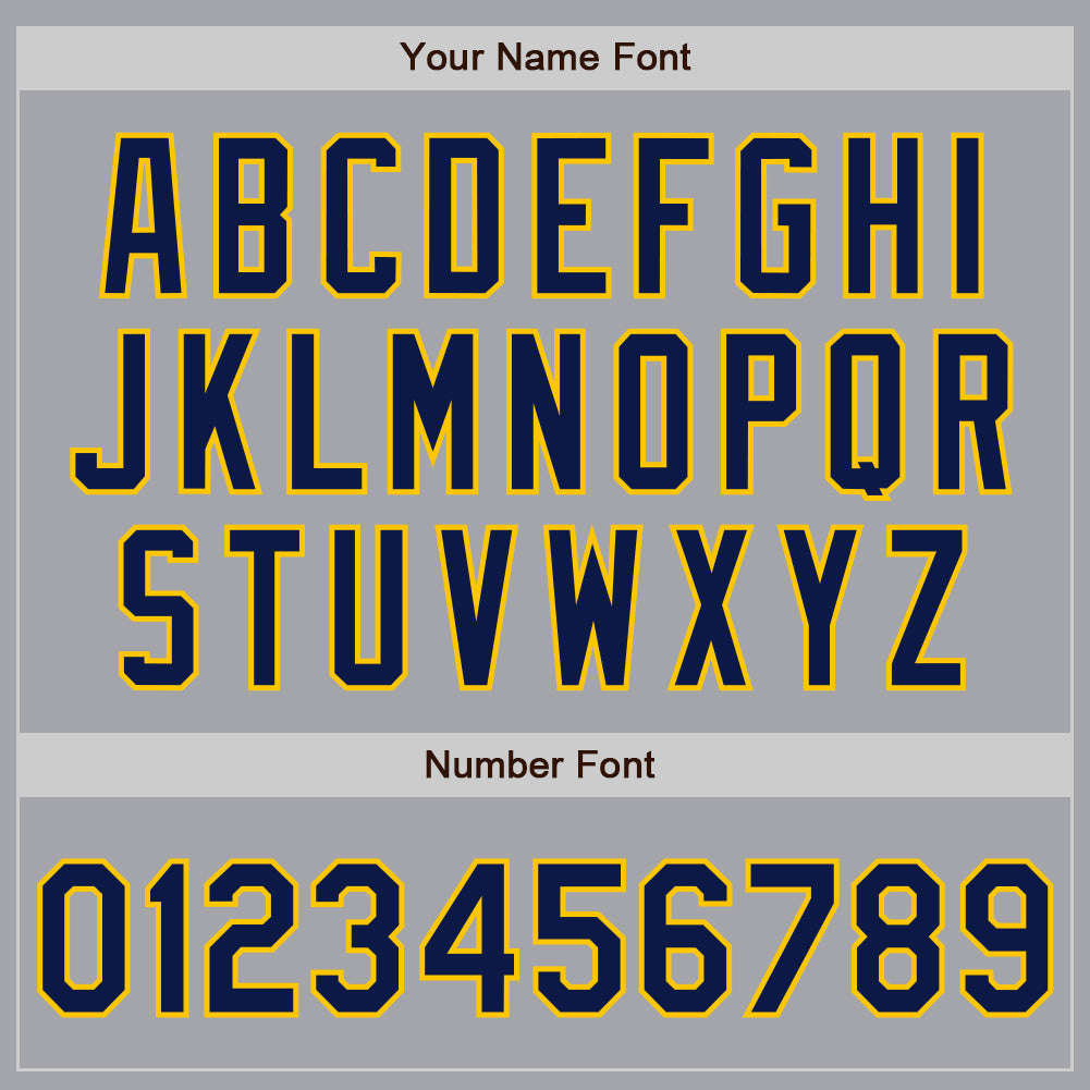 Custom Gray Navy-Gold Authentic Baseball Jersey view 5