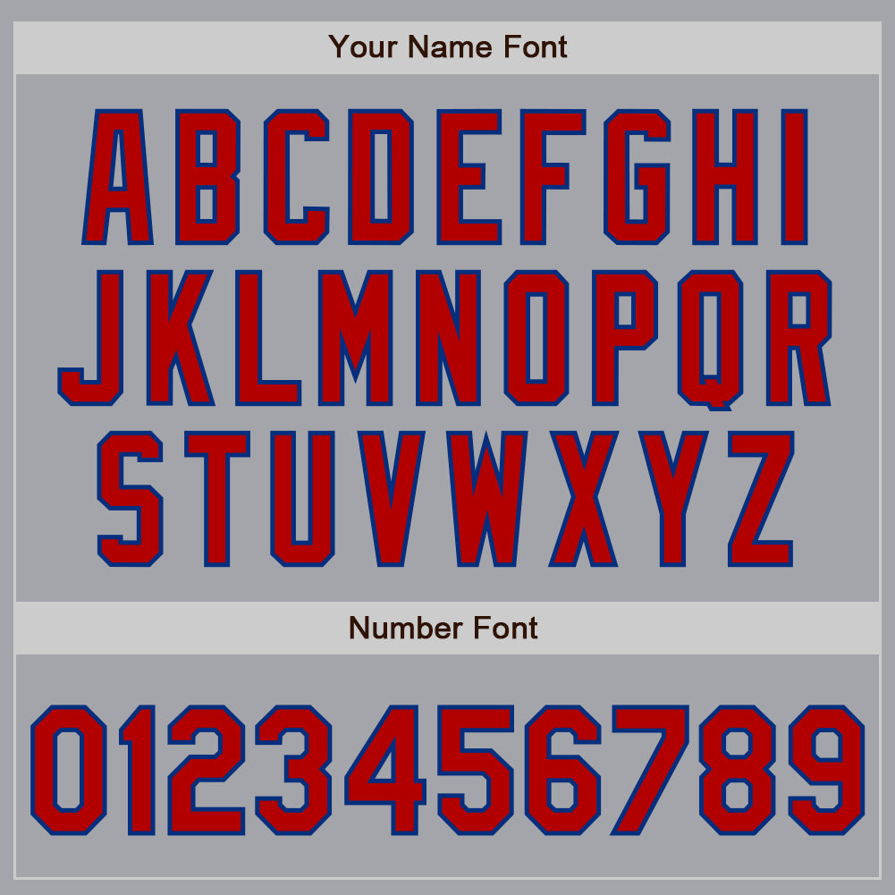 Custom Gray Red-Royal Authentic Baseball Jersey view 5